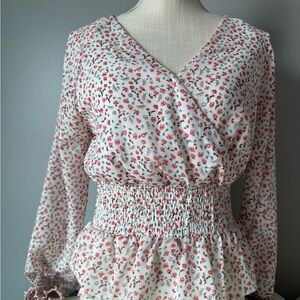 Japna Floral Blouse with Smocked Waist